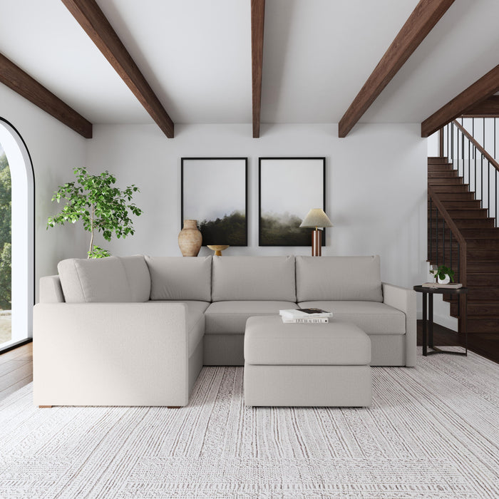 Flex 4-Seat Sectional with Narrow Arm and Ottoman - Dow Furniture (ME)