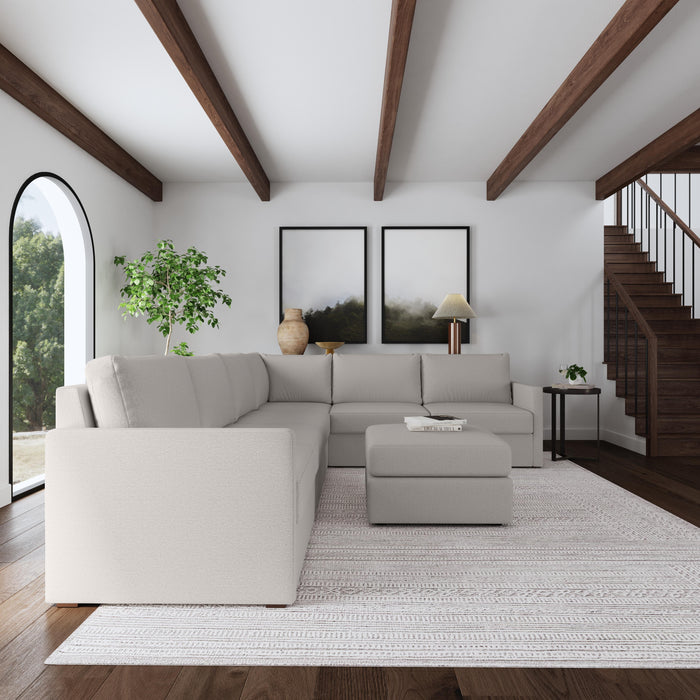 Flex 6-Seat Sectional with Narrow Arm and Ottoman - Dow Furniture (ME)