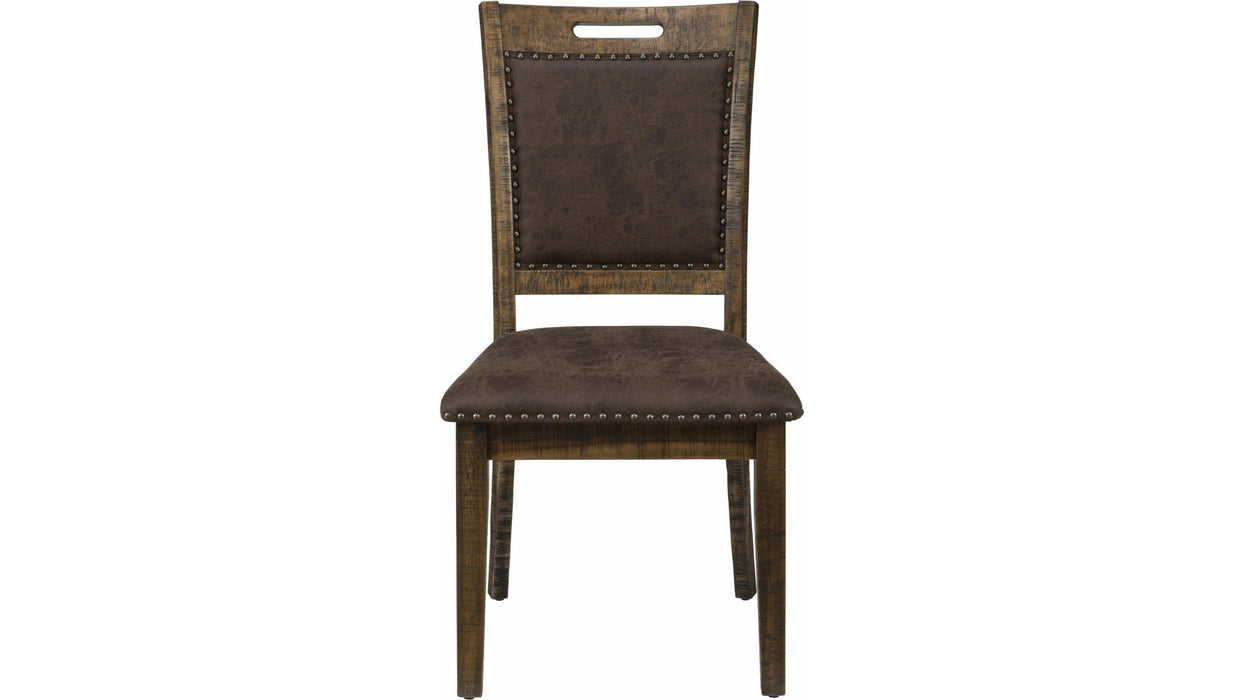 Jofran Cannon Valley Upholstered Back Dining Chair in Medium Cool Tones (Set of 2)