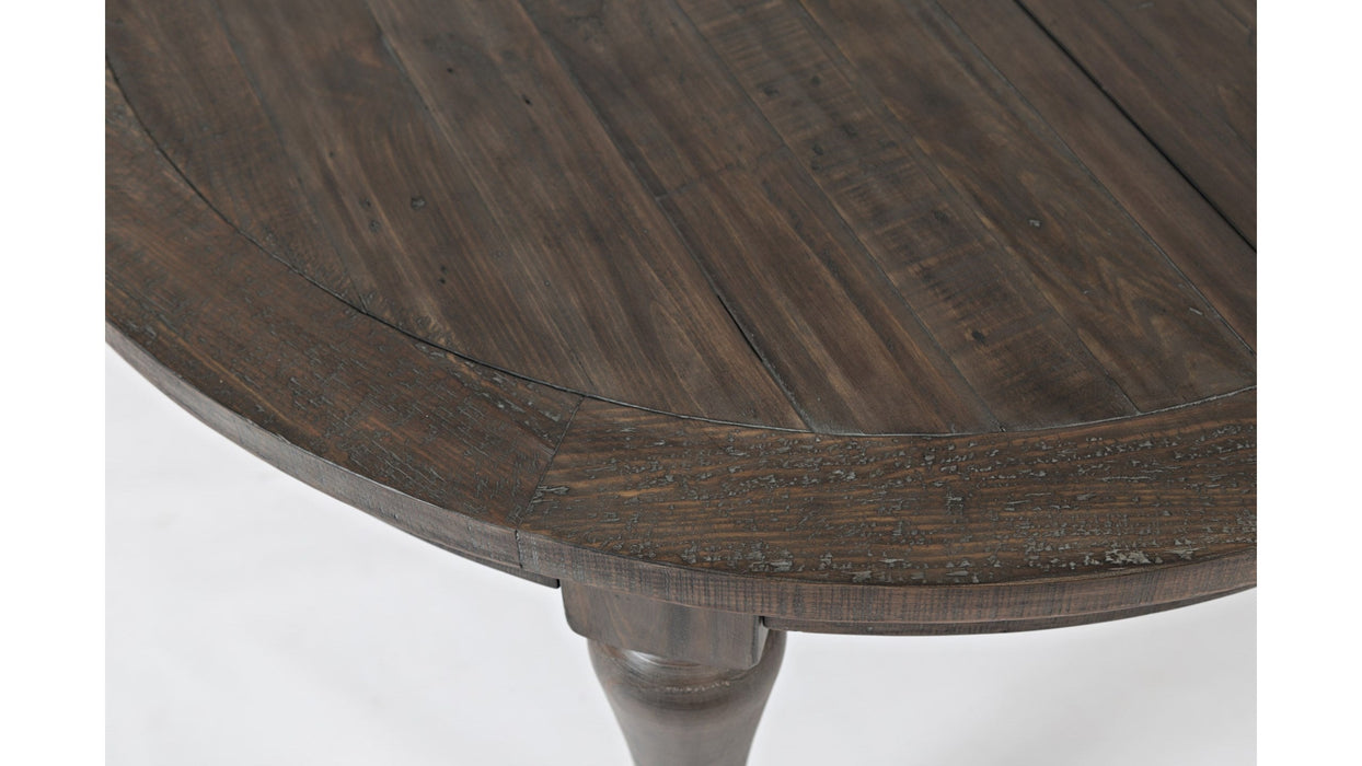 Jofran Madison County Round to Oval Dining Table in Barnwood