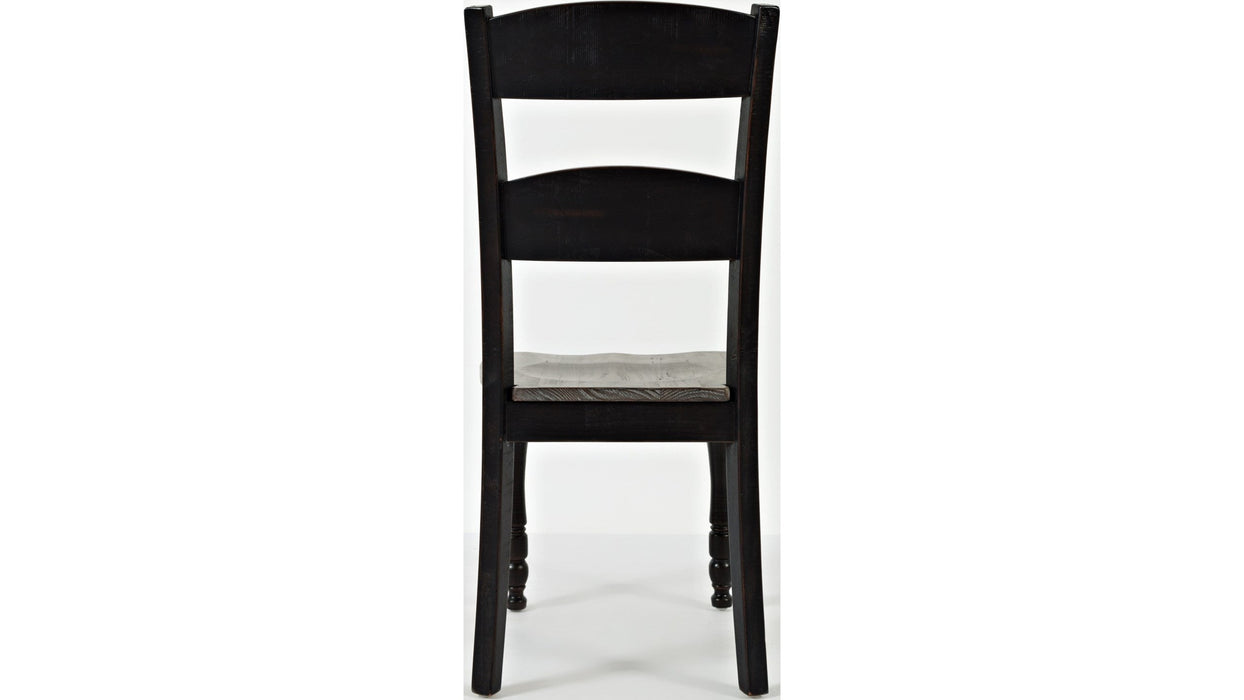 Jofran Madison County Ladderback Dining Chair in Vintage Black (Set of 2)