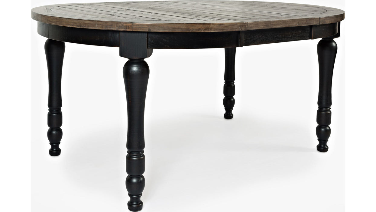 Jofran Madison County Round to Oval Dining Table in Vintage Black