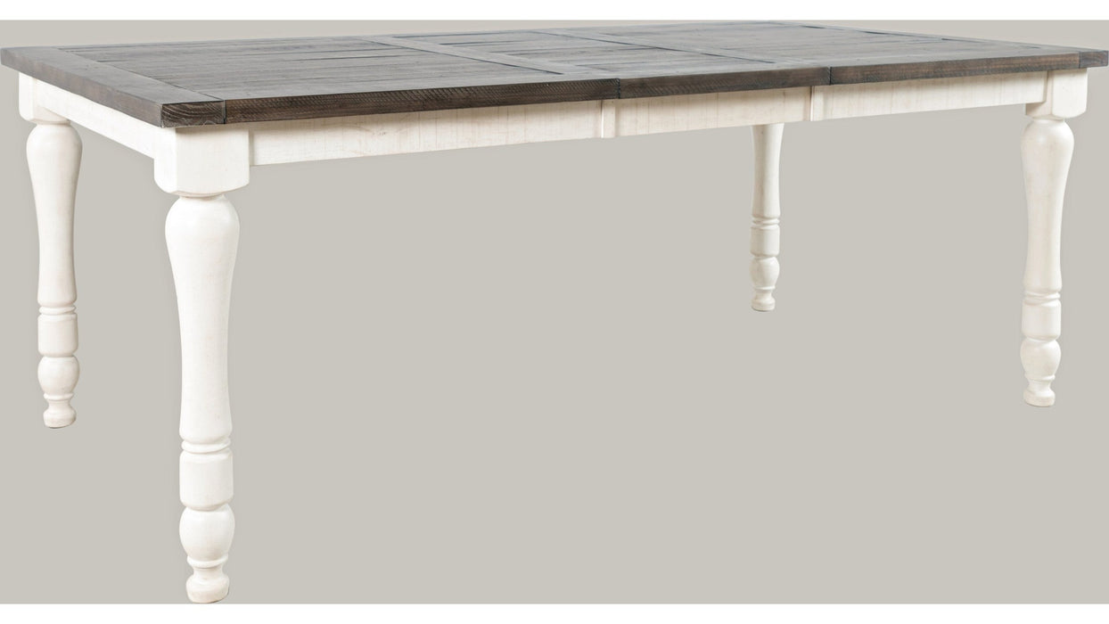 Jofran Madison County Rectangle Extension Dining Table in Vintage White