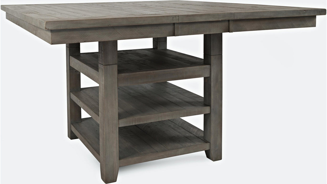 Jofran Outer Banks Hi/Low Square Storage Dining Table in Gray