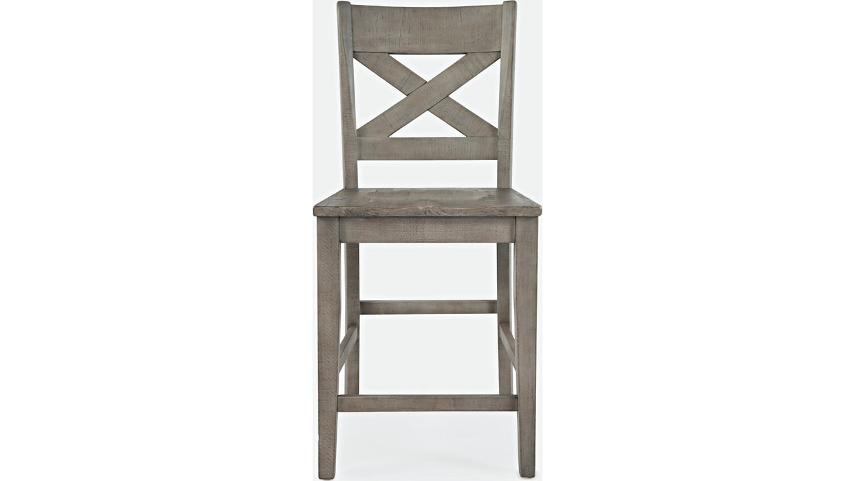 Jofran Outer Banks X-Back Stool in Gray (Set of 2)