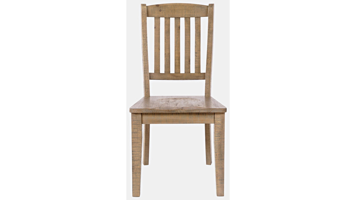 Jofran Carlyle Crossing Slatback Chair in Rustic Distressed Pine (Set of 2)