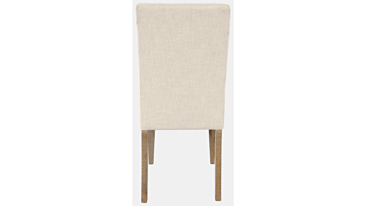 Jofran Carlyle Crossing Upholstered Chair in Cream/Rustic Distressed Pine (Set of 2)