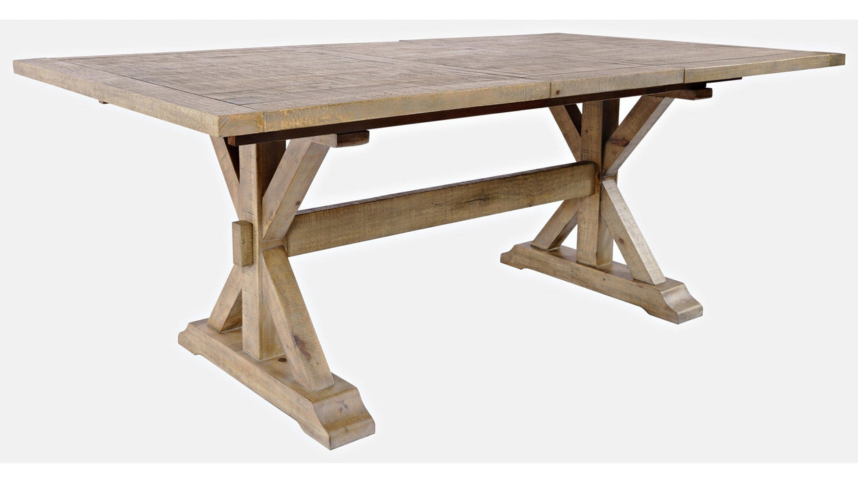 Jofran Carlyle Crossing Dining Table in Rustic Distressed Pine