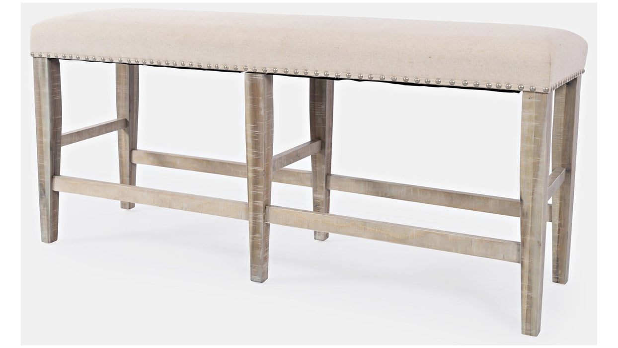 Jofran Fairview Backless Counter Bench in Ash/Cream