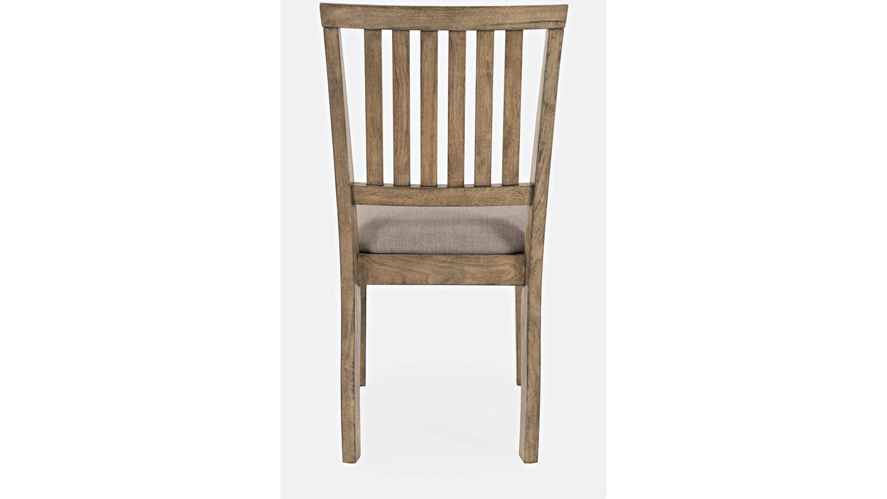 Jofran Prescott Park Slatback Chair in Taupe/Weathered Oak (Set of 2)