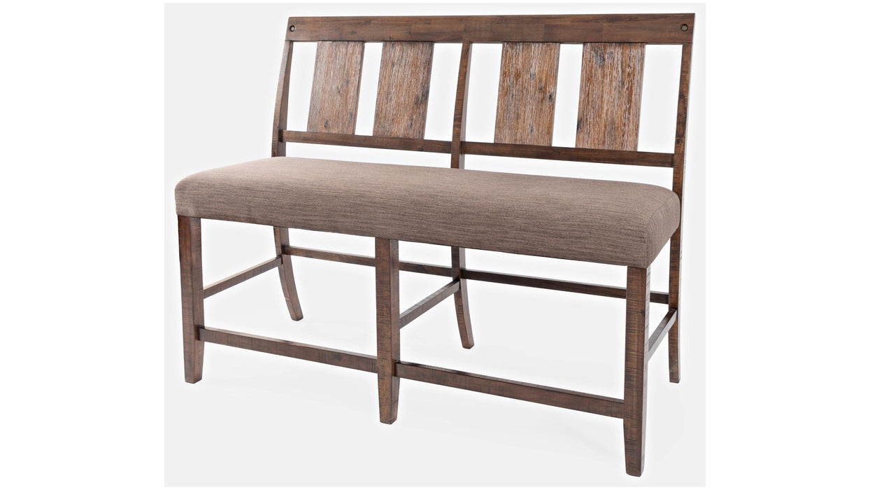 Jofran Mission Viejo Counter Bench in Warm Brown
