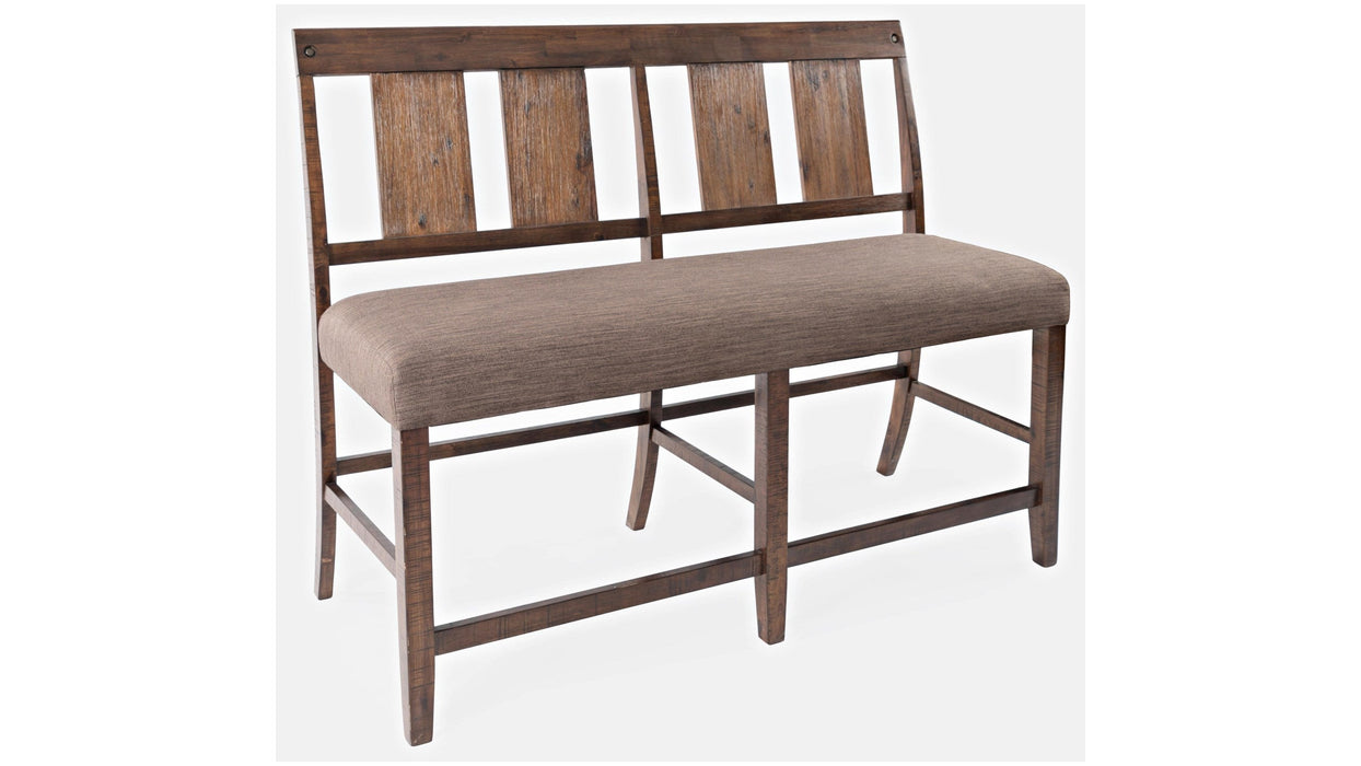 Jofran Mission Viejo Counter Bench in Warm Brown