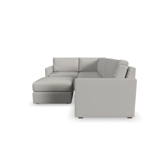 Flex 4-Seat Sectional with Narrow Arm and Ottoman - Dow Furniture (ME)