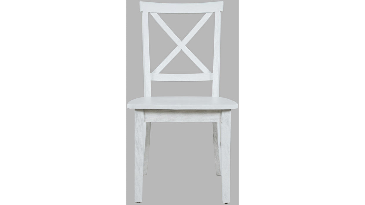 Jofran Eastern Tides X Back Dining Chair in Blanc (Set of 2)