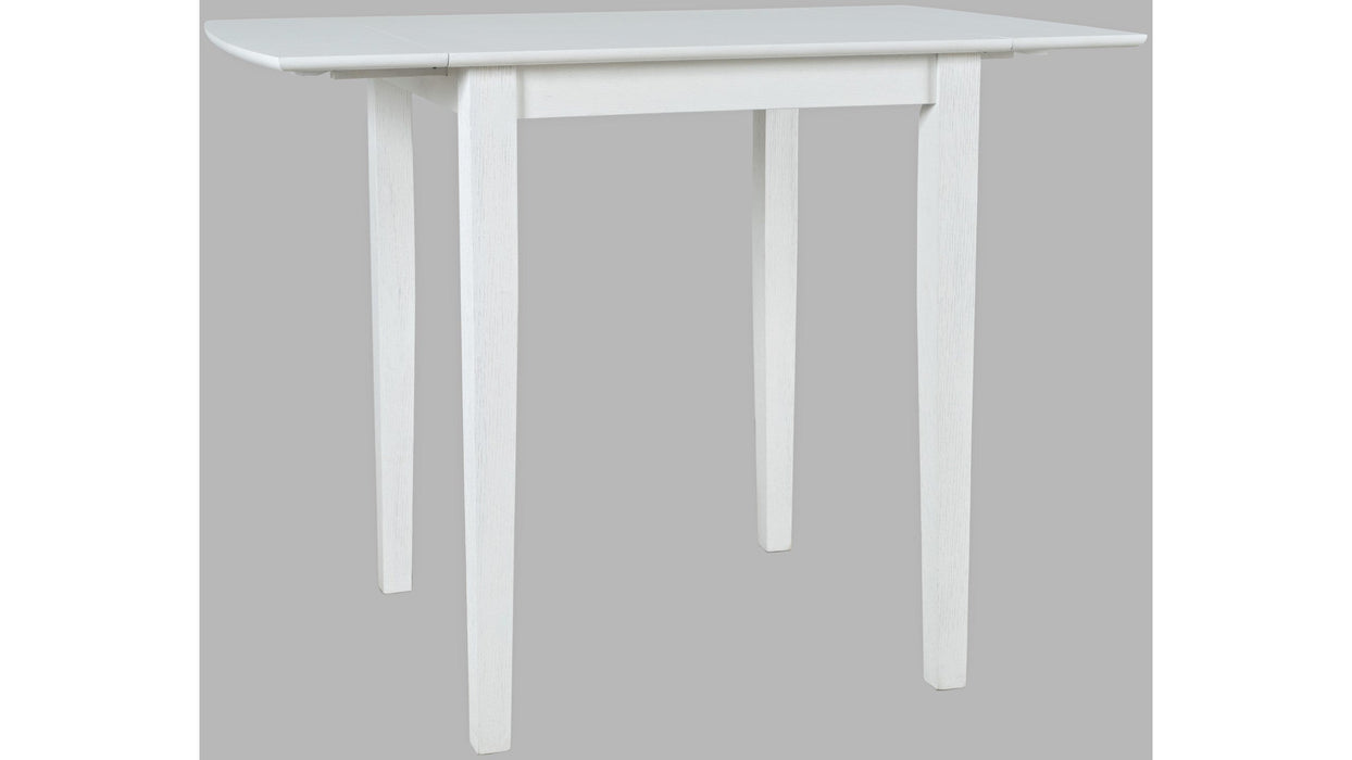 Jofran Eastern Tides Drop Leaf Counter Table in Blanc