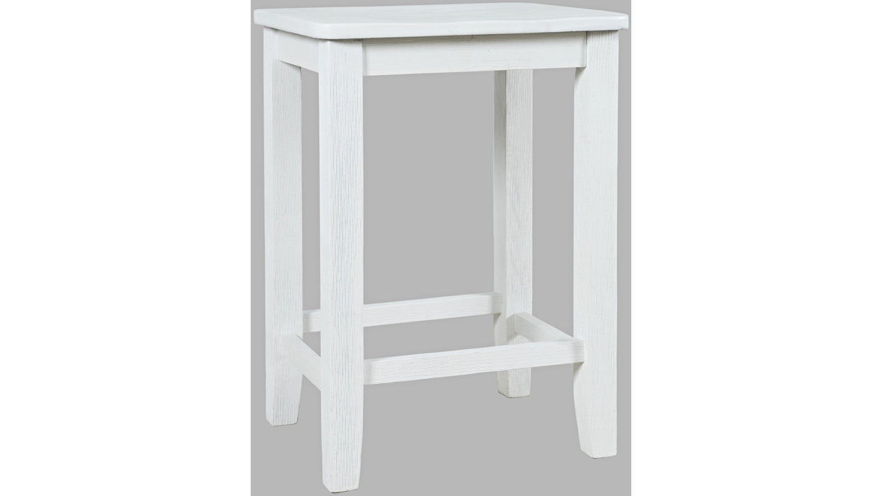 Jofran Eastern Tides Backless Counter Stool in Blanc (Set of 2)
