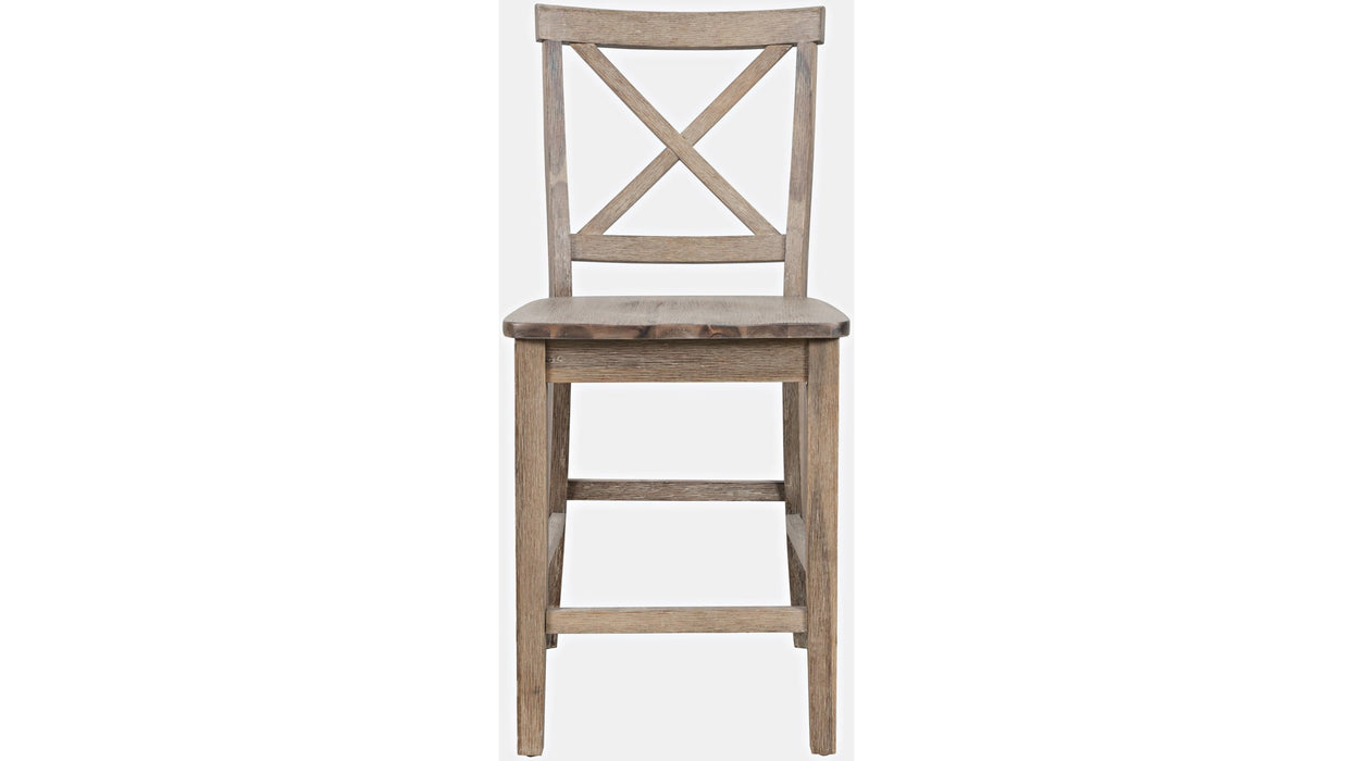 Jofran Eastern Tides X Back Counter Stool in Bisque (Set of 2)
