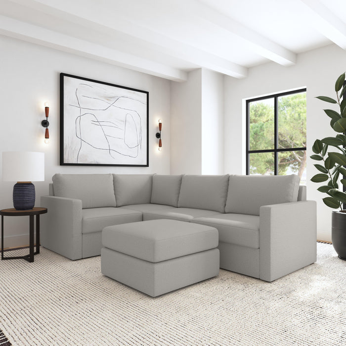 Flex 4-Seat Sectional with Standard Arm and Ottoman - Dow Furniture (ME)