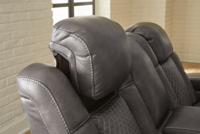 Fyne-Dyme Power Reclining Loveseat with Console - Dow Furniture (ME)