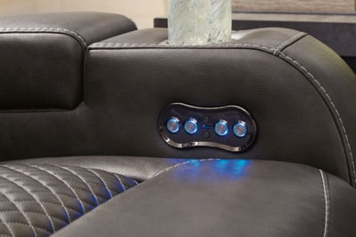 Fyne-Dyme Power Reclining Loveseat with Console - Dow Furniture (ME)
