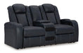 Fyne-Dyme Power Reclining Loveseat with Console - Dow Furniture (ME)