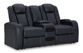 Fyne-Dyme Power Reclining Loveseat with Console - Dow Furniture (ME)