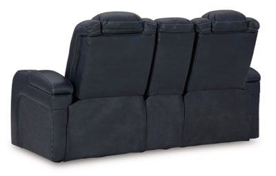 Fyne-Dyme Power Reclining Loveseat with Console - Dow Furniture (ME)