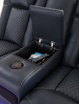 Fyne-Dyme Power Reclining Loveseat with Console - Dow Furniture (ME)