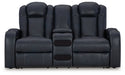 Fyne-Dyme Power Reclining Loveseat with Console - Dow Furniture (ME)