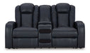 Fyne-Dyme Power Reclining Loveseat with Console - Dow Furniture (ME)