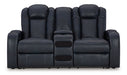 Fyne-Dyme Power Reclining Loveseat with Console - Dow Furniture (ME)