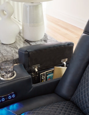 Fyne-Dyme Power Reclining Loveseat with Console - Dow Furniture (ME)