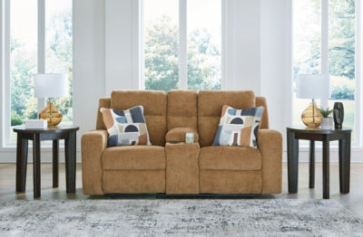 Kanlow Reclining Loveseat with Console - Dow Furniture (ME)