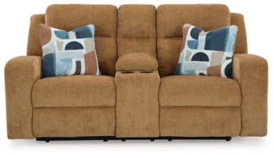 Kanlow Reclining Loveseat with Console - Dow Furniture (ME)