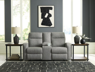 Gauntlet Reclining Loveseat with Console - Dow Furniture (ME)