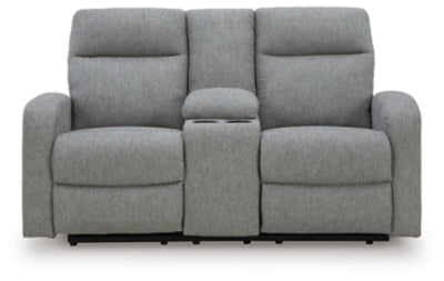 Gauntlet Reclining Loveseat with Console - Dow Furniture (ME)