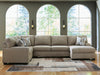 Newellen Sleeper Sectional with Chaise - Dow Furniture (ME)