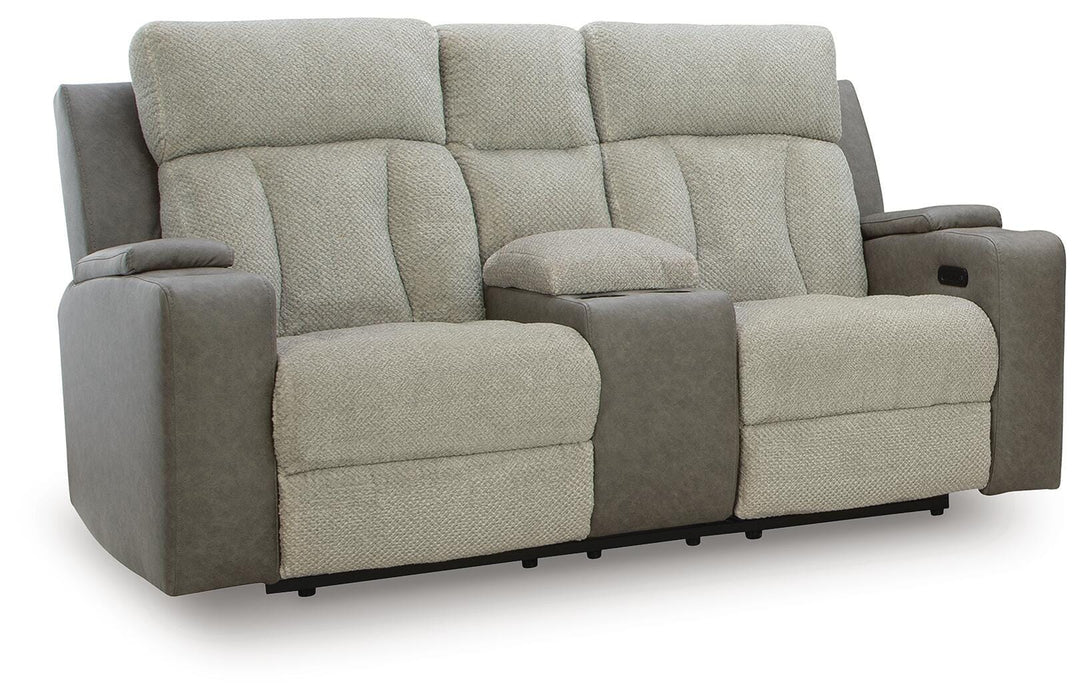 WhipLash Power Reclining Loveseat with Console - Dow Furniture (ME)