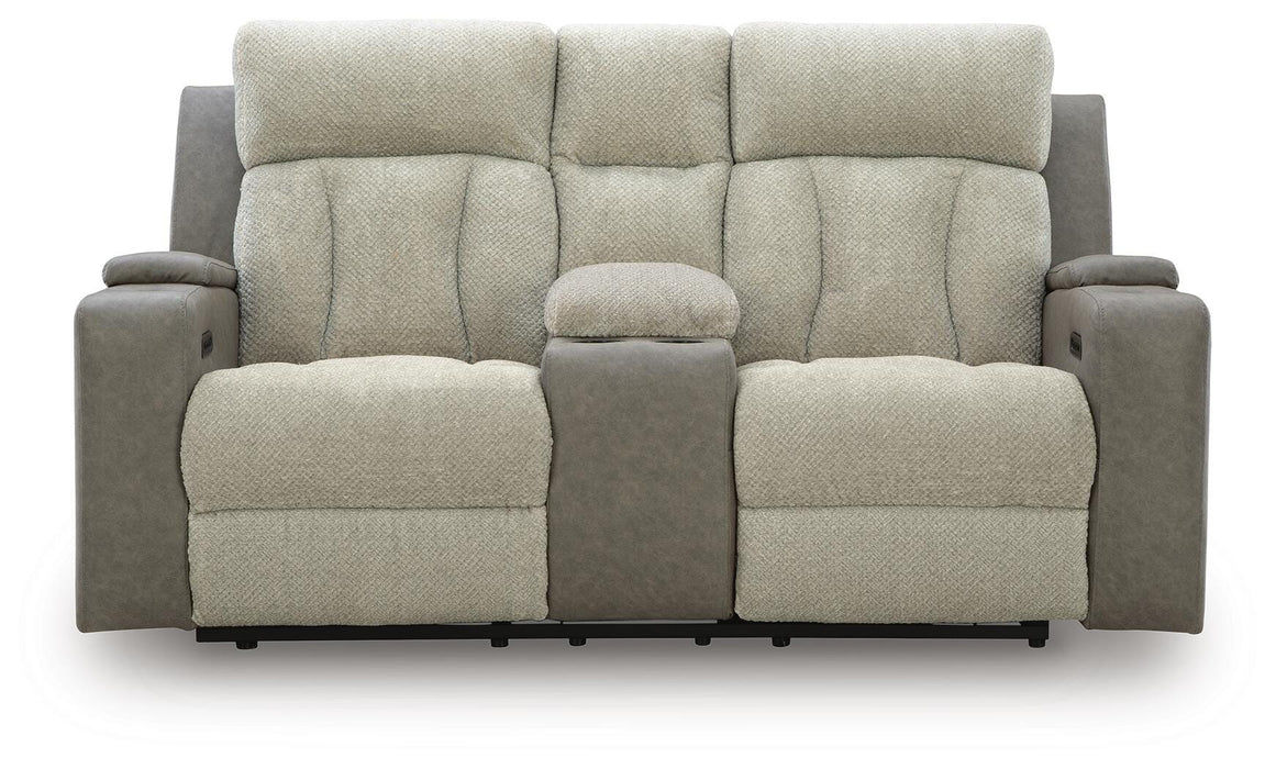 WhipLash Power Reclining Loveseat with Console - Dow Furniture (ME)