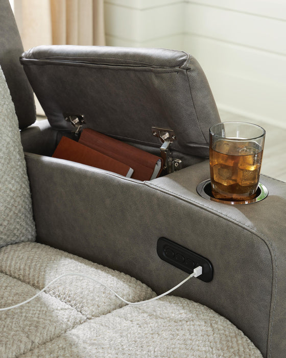 WhipLash Power Reclining Loveseat with Console - Dow Furniture (ME)