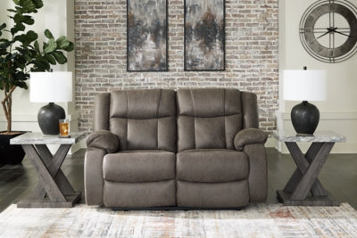 First Base Reclining Loveseat - Dow Furniture (ME)
