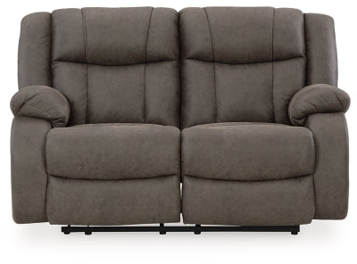 First Base Reclining Loveseat - Dow Furniture (ME)
