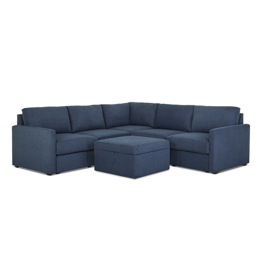 Flex 5-Seat Sectional with Narrow Arm and Storage Ottoman - 5000003820