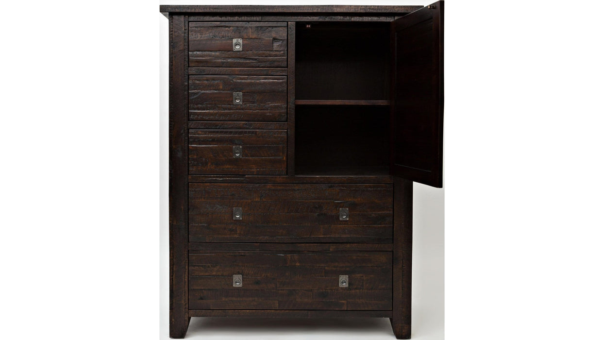 Jofran Kona Grove 5 Drawers and 1 Cabinet Chest in Deep Chocolate