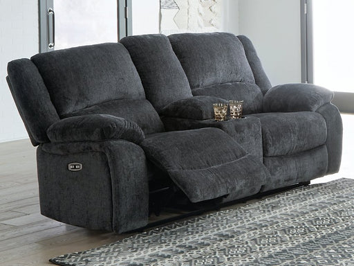 Draycoll Power Reclining Loveseat with Console - Dow Furniture (ME)