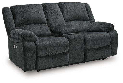 Draycoll Power Reclining Loveseat with Console - Dow Furniture (ME)
