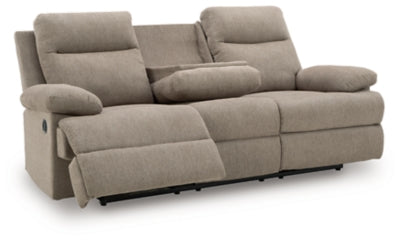 Side-Swipe Reclining Sofa with Drop Down Table - Dow Furniture (ME)