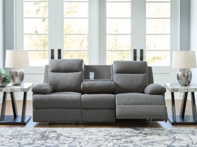 Side-Swipe Reclining Sofa with Drop Down Table - Dow Furniture (ME)