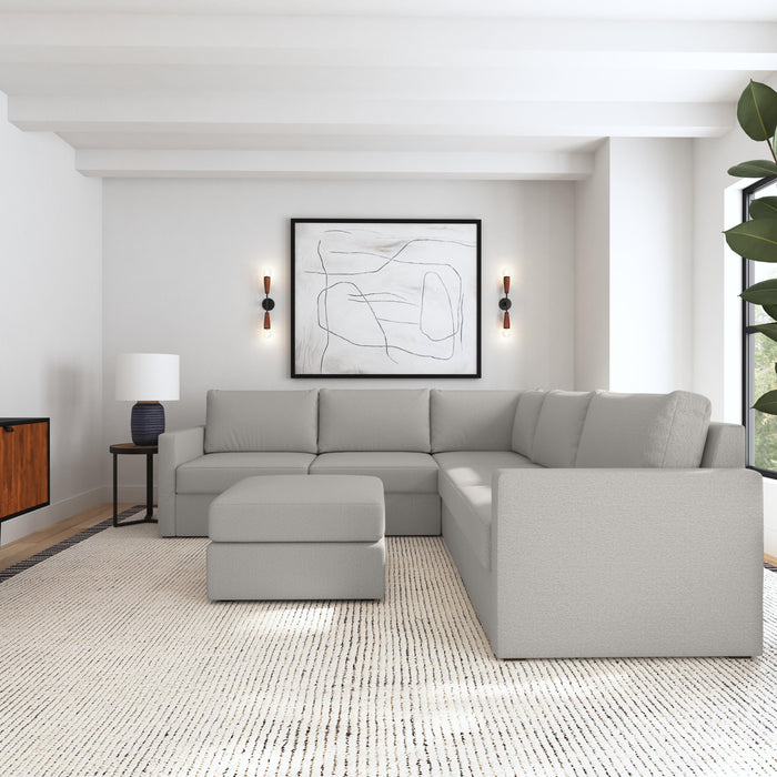 Flex 5-Seat Sectional with Standard Arm and Ottoman - Dow Furniture (ME)