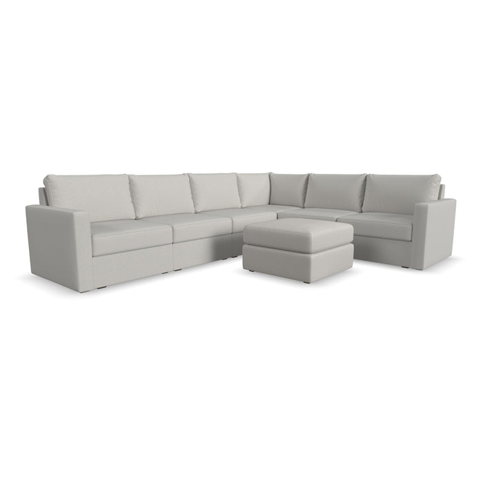 Flex 6-Seat Sectional with Standard Arm and Ottoman - Dow Furniture (ME)